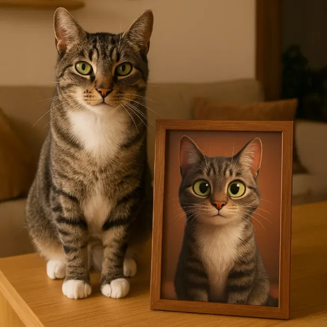 Katten Gunnar med portræt