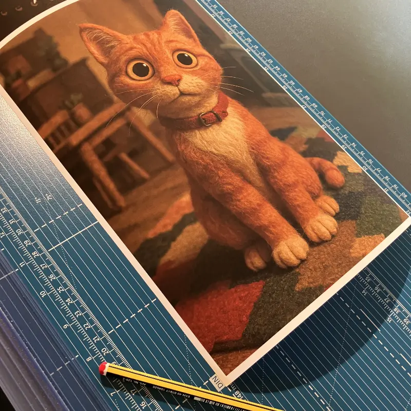 Katten Harrison som plakat klar til beskæring